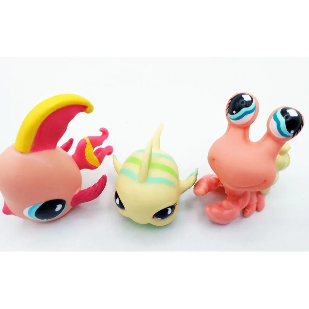 Littlest Pet Shop Aquatic Animal Figures Fish Hermit Crab Lot Of 3 643 928 1213 - Picture 2 of 12